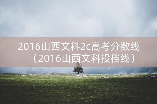 2016山西文科2c高考分数线（2016山西文科投档线）