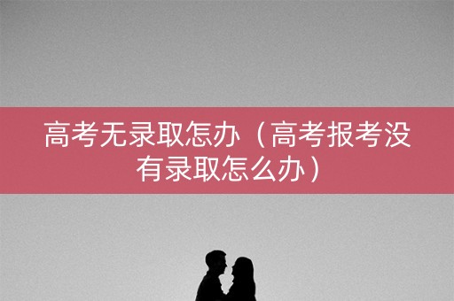 高考无录取怎办（高考报考没有录取怎么办）