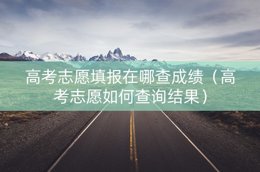 高考志愿填报在哪查成绩（高考志愿如何查询结果）