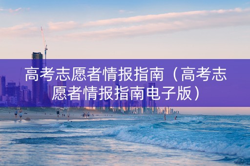 高考志愿者情报指南（高考志愿者情报指南电子版）