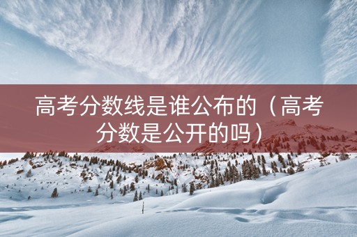高考分数线是谁公布的（高考分数是公开的吗）