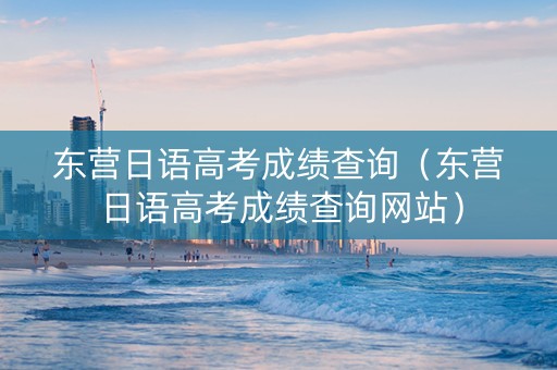 东营日语高考成绩查询（东营日语高考成绩查询网站）