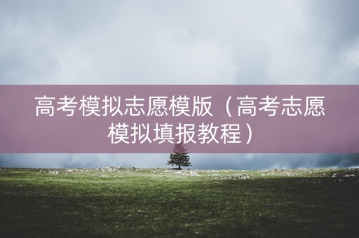 高考模拟志愿模版（高考志愿模拟填报教程）