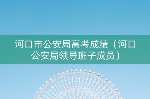 河口市公安局高考成绩（河口公安局领导班子成员）