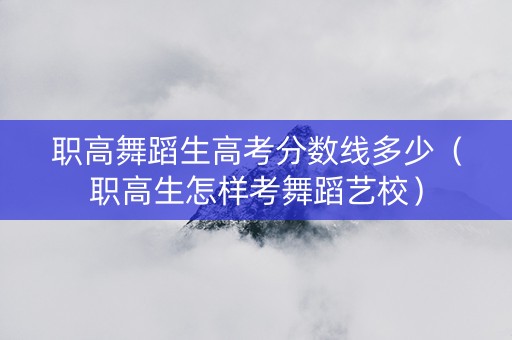 职高舞蹈生高考分数线多少（职高生怎样考舞蹈艺校）