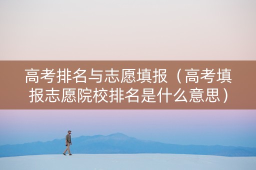 高考排名与志愿填报（高考填报志愿院校排名是什么意思）