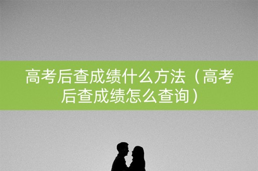 高考后查成绩什么方法（高考后查成绩怎么查询）