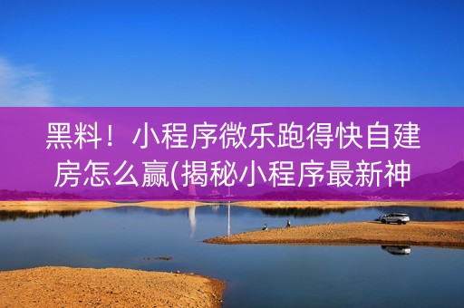 黑料！小程序微乐跑得快自建房怎么赢(揭秘小程序最新神器下载)