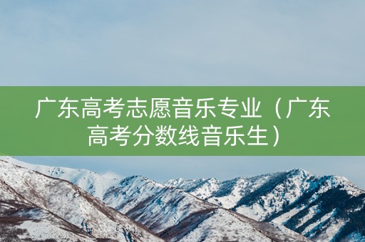 广东高考志愿音乐专业（广东高考分数线音乐生）
