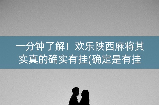 一分钟了解！欢乐陕西麻将其实真的确实有挂(确定是有挂)