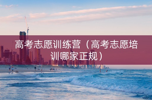 高考志愿训练营（高考志愿培训哪家正规）