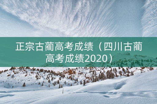 正宗古蔺高考成绩（四川古蔺高考成绩2020）