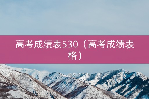 高考成绩表530（高考成绩表格）