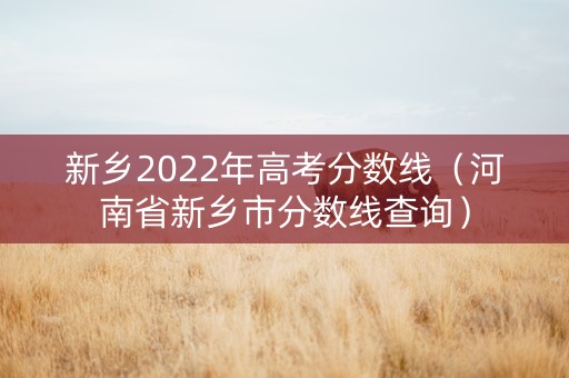 新乡2022年高考分数线（河南省新乡市分数线查询）