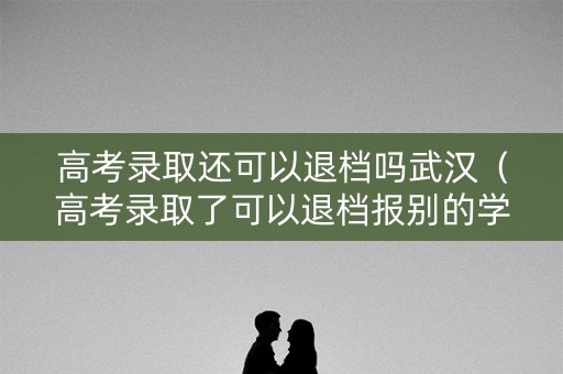 高考录取还可以退档吗武汉（高考录取了可以退档报别的学校吗）