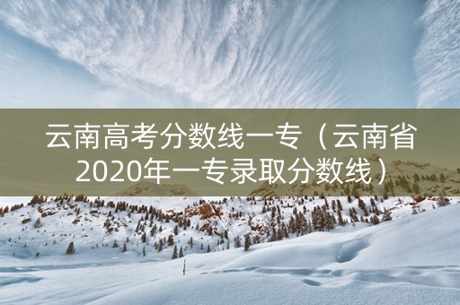 云南高考分数线一专（云南省2020年一专录取分数线）