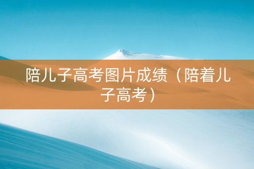 陪儿子高考图片成绩（陪着儿子高考）
