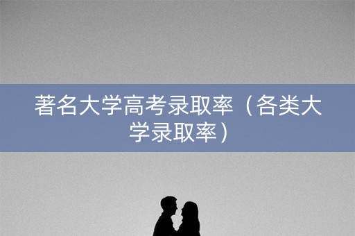 著名大学高考录取率（各类大学录取率）