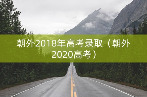 朝外2018年高考录取（朝外2020高考）