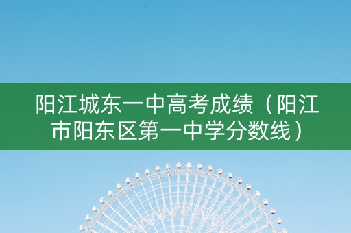 阳江城东一中高考成绩（阳江市阳东区第一中学分数线）