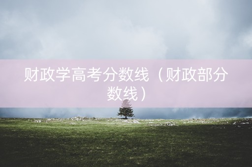 财政学高考分数线（财政部分数线）