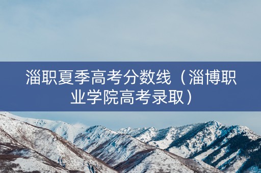 淄职夏季高考分数线（淄博职业学院高考录取）