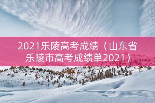 2021乐陵高考成绩（山东省乐陵市高考成绩单2021）