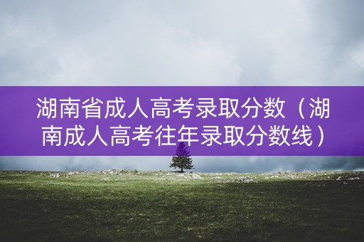 湖南省成人高考录取分数（湖南成人高考往年录取分数线）