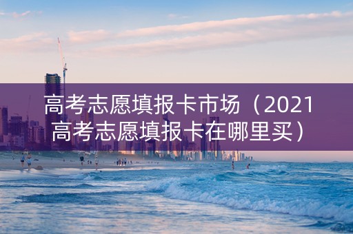 高考志愿填报卡市场（2021高考志愿填报卡在哪里买）