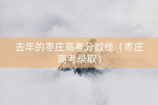 去年的枣庄高考分数线（枣庄高考录取）