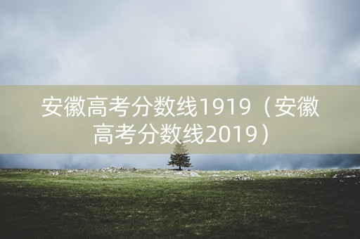 安徽高考分数线1919（安徽高考分数线2019）
