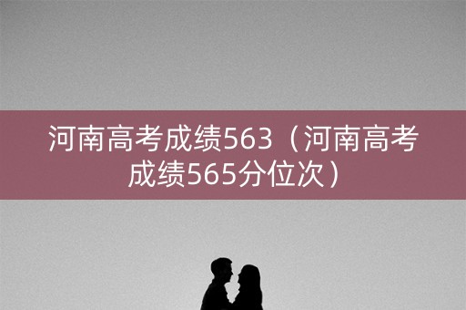河南高考成绩563（河南高考成绩565分位次）
