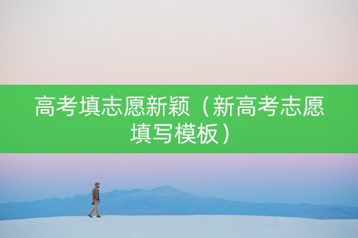 高考填志愿新颖（新高考志愿填写模板）