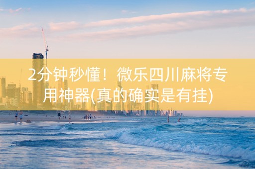 2分钟秒懂！微乐四川麻将专用神器(真的确实是有挂)