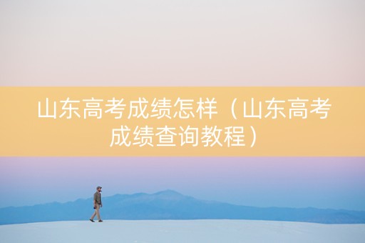 山东高考成绩怎样（山东高考成绩查询教程）