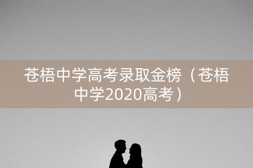 苍梧中学高考录取金榜（苍梧中学2020高考）