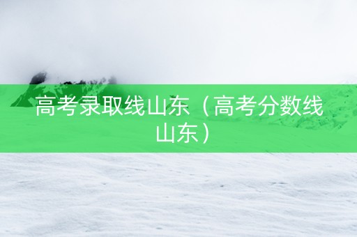 高考录取线山东（高考分数线 山东）
