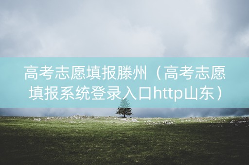 高考志愿填报滕州（高考志愿填报系统登录入口http山东）