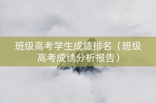 班级高考学生成绩排名(班级高考成绩分析报告) 班级高考学生成绩排名(班级高考成绩分析报告)
