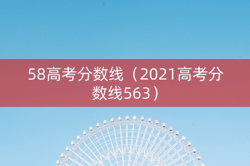 58高考分数线（2021高考分数线563）
