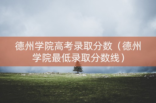 德州学院高考录取分数(德州学院最低录取分数线) 德州学院高考录取分数(德州学院最低录取分数线)