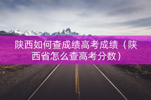陕西如何查成绩高考成绩(陕西省怎么查高考分数) 陕西如何查成绩高考成绩(陕西省怎么查高考分数)