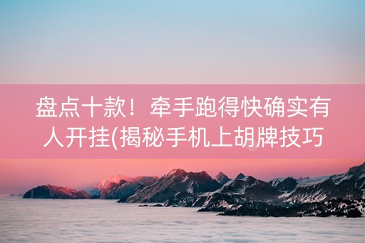 盘点十款！牵手跑得快确实有人开挂(揭秘手机上胡牌技巧)