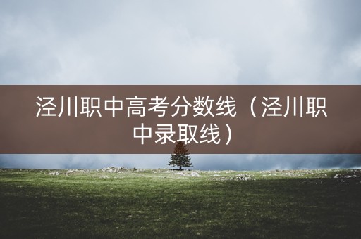 泾川职中高考分数线（泾川职中录取线）