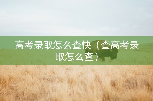 高考录取怎么查快(查高考录取怎么查) 高考录取怎么查快(查高考录取怎么查)