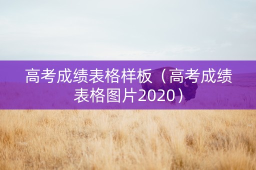 高考成绩表格样板(高考成绩表格图片2020) 高考成绩表格样板(高考成绩表格图片2020)
