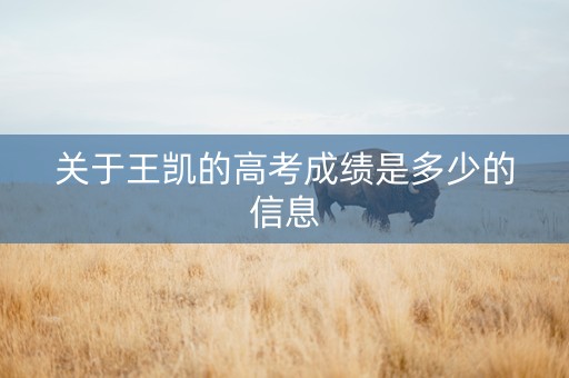 关于王凯的高考成绩是多少的信息 关于王凯的高考成绩是多少的信息