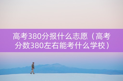 高考380分报什么志愿(高考分数380左右能考什么学校) 高考380分报什么志愿(高考分数380左右能考什么学校)