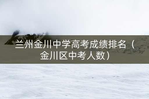 兰州金川中学高考成绩排名(金川区中考人数) 兰州金川中学高考成绩排名(金川区中考人数)