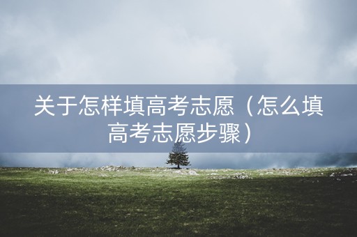 关于怎样填高考志愿(怎么填高考志愿步骤) 关于怎样填高考志愿(怎么填高考志愿步骤)
